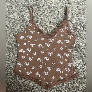 Hollister Floral Lace Trim Tank
